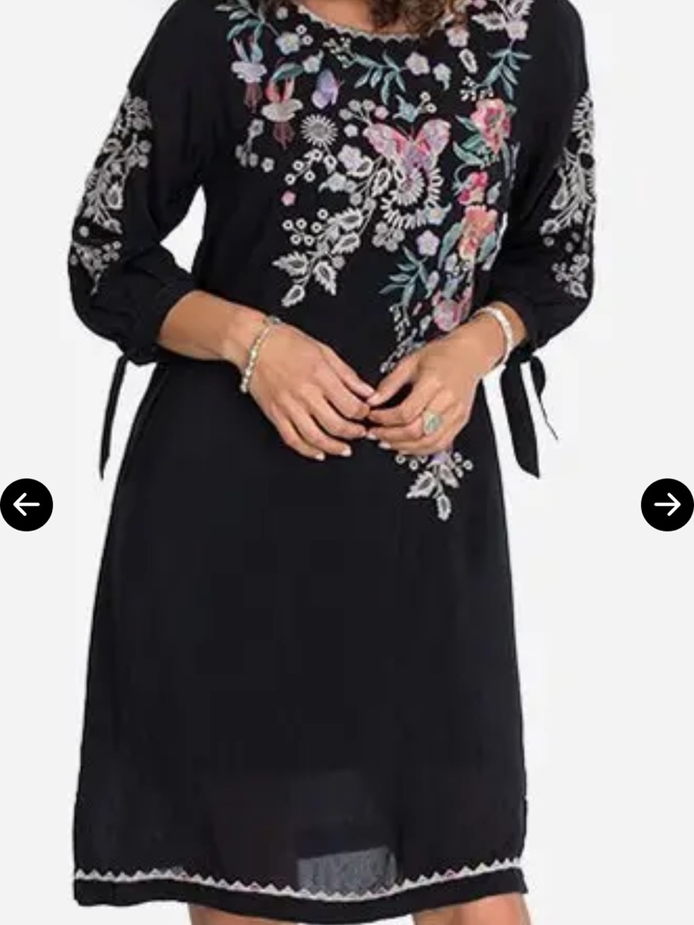 Johnny Was Arva Dress black embroidered  small